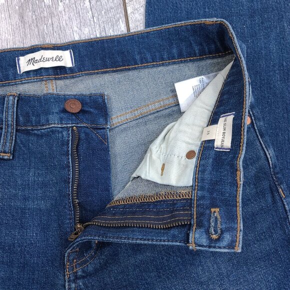 Madewell Jeans Womens 25x30 The Slim Boyjean Denim Mid Rise Stretch Pants - Picture 7 of 10